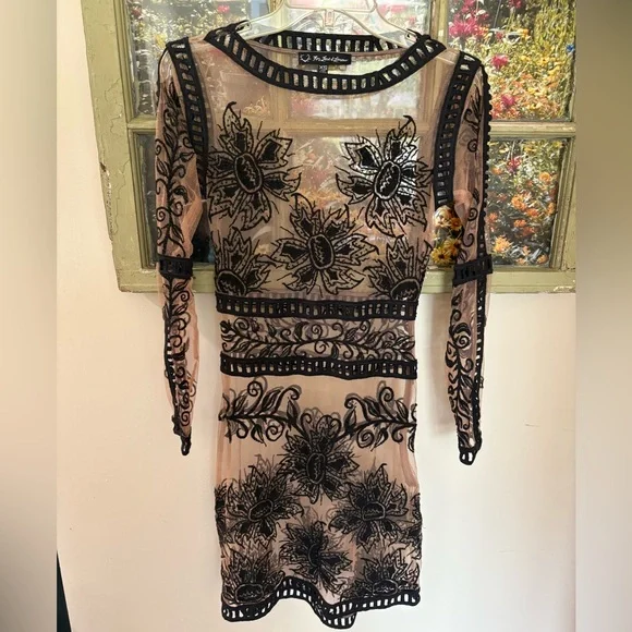 For Love & Lemons Desert Night Black Lace Dress - Picture 2 of 5